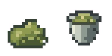 a mash lump and a bucket of nutrient mash
