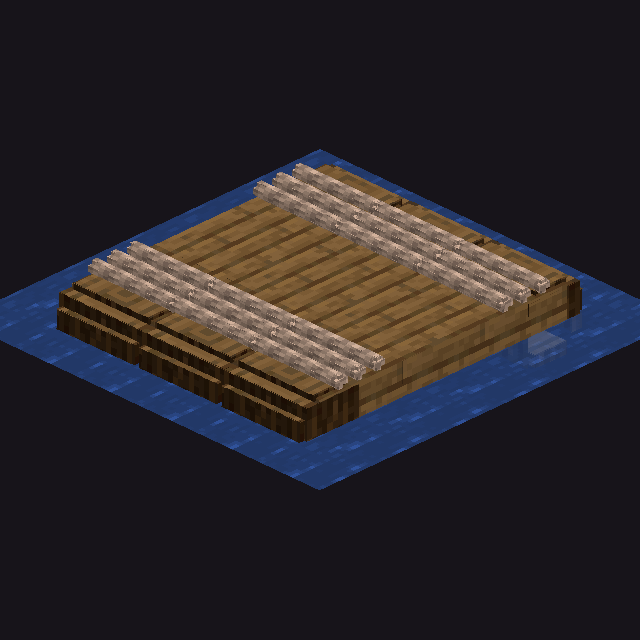 the raft: three timbers, and the string the recipe spends