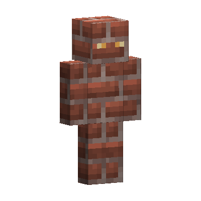 brick, with the mortar wrapping the shoulder