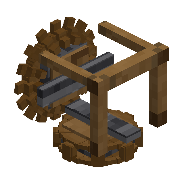 the trundle -- a lantern pinion crawling a crown wheel at two to one